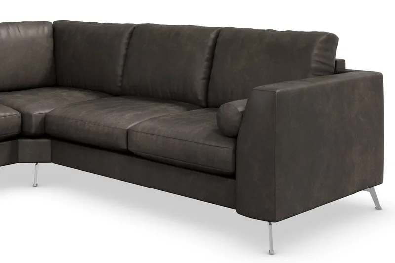 Ocean Lyx 5-sits Vändbar L-formad Hörnsoffa i Konstläder - Mörkgrå - Products - Möbler - Soffa - Hörnsoffa