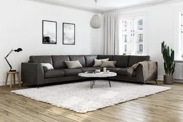 Ocean Lyx 5-sits Vändbar L-formad Hörnsoffa i Konstläder - Mörkgrå - Products - Möbler - Soffa - Hörnsoffa