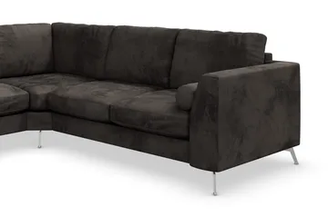 Ocean Lyx 5-sits Vändbar L-formad Hörnsoffa i Sammet - Mörkgrå - Products - Möbler - Soffa - Hörnsoffa