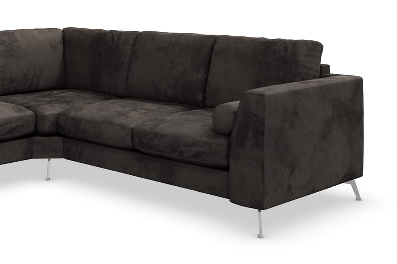 Ocean Lyx 5-sits Vändbar L-formad Hörnsoffa i Sammet - Mörkgrå - Products - Möbler - Soffa - Hörnsoffa
