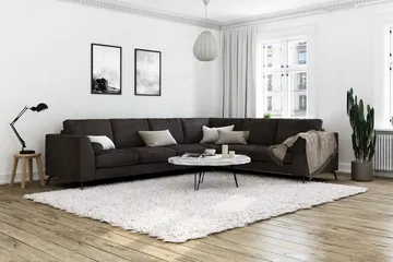Ocean Lyx 5-sits Vändbar L-formad Hörnsoffa i Sammet - Mörkgrå - Products - Möbler - Soffa - Hörnsoffa
