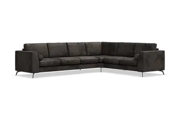 Ocean Lyx 5-sits Vändbar L-formad Hörnsoffa i Sammet - Mörkgrå - Products - Möbler - Soffa - Hörnsoffa
