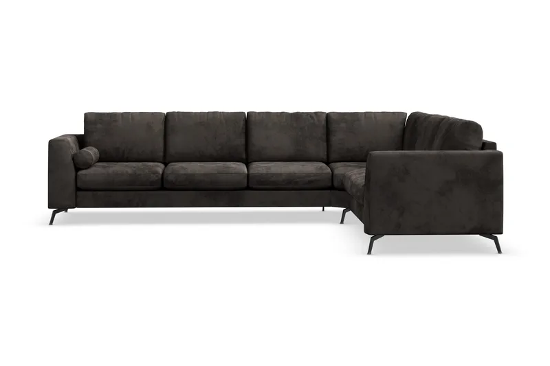 Ocean Lyx 5-sits Vändbar L-formad Hörnsoffa i Sammet - Mörkgrå - Products - Möbler - Soffa - Hörnsoffa