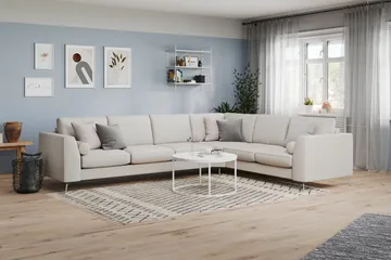 Ocean Lyx 5-sits Vändbar L-formad Hörnsoffa i Tyg - Ljusgrå - Products - Möbler - Soffa - Hörnsoffa