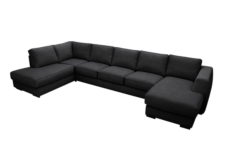 Optus 6-sits U-soffa med Divan och schäslong höger - Svart - Products - Möbler - Soffa - U-soffa
