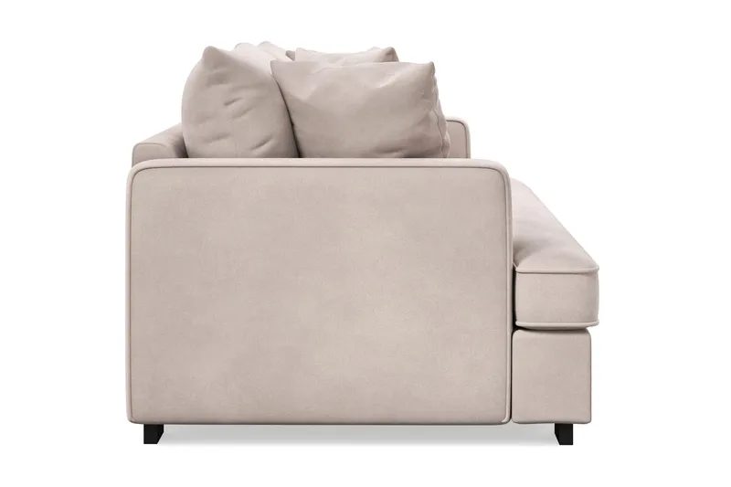 Rossita 3-sits Djup Sammetsoffa med hel dyna - Beige - Products - Möbler - Soffa - 3 sits soffa