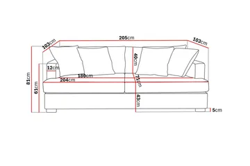 Rossita 3-sits Djup Soffa i Bouclé - Beige - Products - Möbler - Soffa - 3 sits soffa