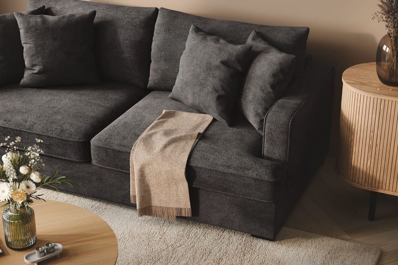 Rossita 3-sits Djup Soffa i Chenille - Svart - Products - Möbler - Soffa - 3 sits soffa