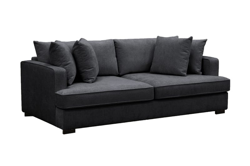 Rossita 3-sits Djup Soffa i Chenille - Svart - Products - Möbler - Soffa - 3 sits soffa