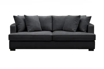 Rossita 3-sits Djup Soffa i Chenille - Svart - Products - Möbler - Soffa - 3 sits soffa