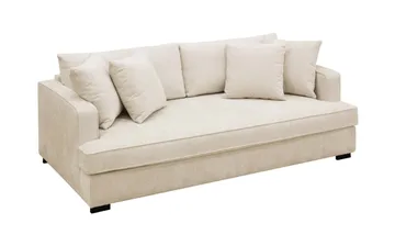 Rossita 3-sits Djup Soffa med hel dyna i Chenille - Beige - Products - Möbler - Soffa - 3 sits soffa