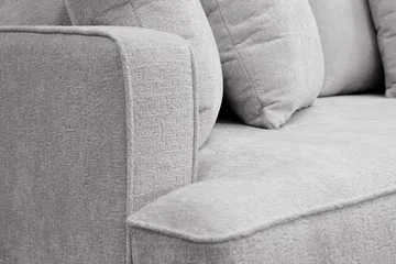Rossita 3-sits Djup Soffa med hel dyna i Chenille - Grå - Products - Möbler - Soffa - 3 sits soffa
