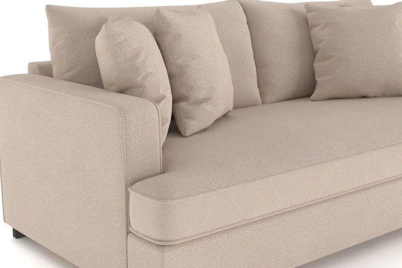 Rossita 3-sits Djup Soffa med hel dyna i Tyg - Beige - Products - Möbler - Soffa - 3 sits soffa