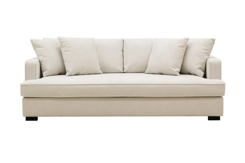 Rossita 3-sits Djup Tygsoffa med hel dyna, Beige