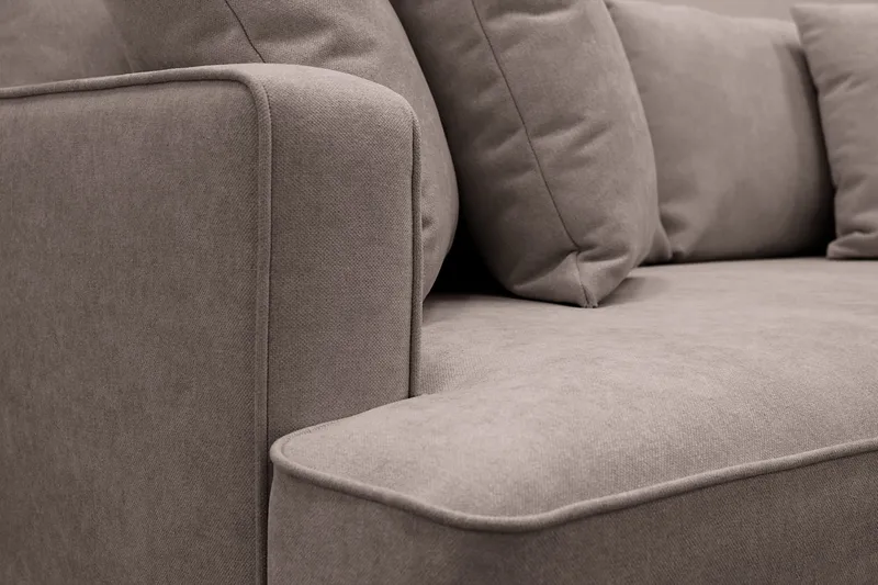 Rossita 3-sits Djup Tygsoffa med hel dyna - Brun - Products - Möbler - Soffa - 3 sits soffa