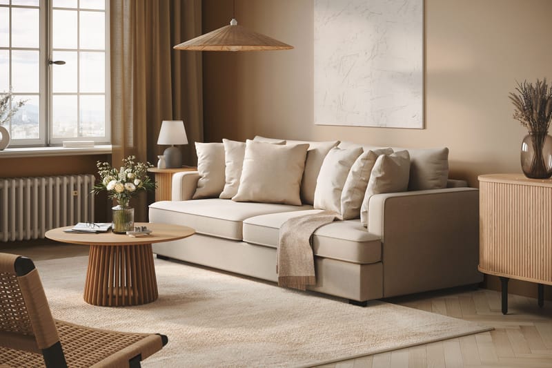 Rossita 4-sits Djup Soffa i Bouclé - Beige - Products - Möbler - Soffa - 4 sits soffa