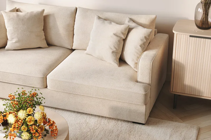 Rossita 4-sits Djup Soffa i Chenille - Beige - Products - Möbler - Soffa - 4 sits soffa