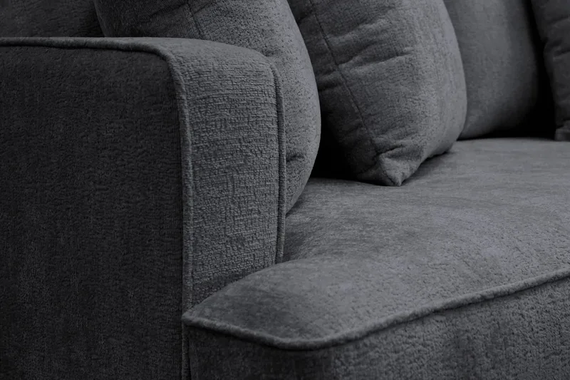 Rossita 4-sits Djup Soffa i Chenille - Svart - Products - Möbler - Soffa - 4 sits soffa