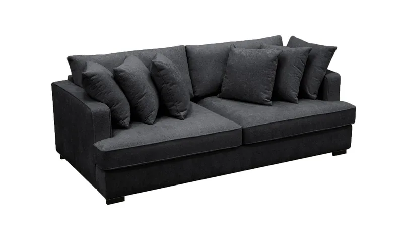 Rossita 4-sits Djup Soffa i Chenille - Svart - Products - Möbler - Soffa - 4 sits soffa