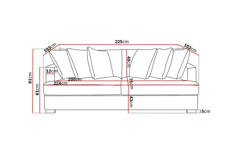 Rossita 4-sits Djup Soffa i Manchester - Greige - Products - Möbler - Soffa - 4 sits soffa