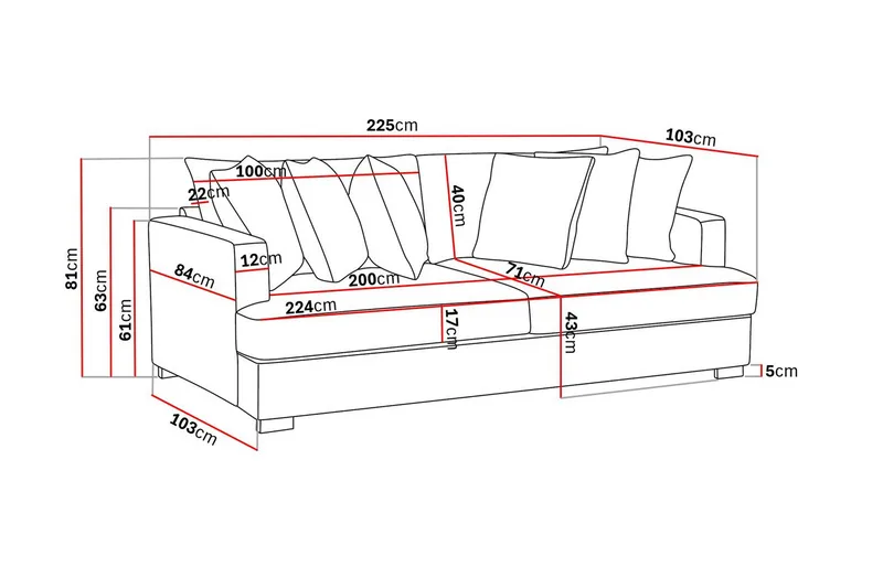 Rossita 4-sits Djup Soffa i Manchester - Greige - Products - Möbler - Soffa - 4 sits soffa
