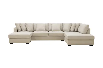 Rossita 5-sits Högervänd U-formad Djup Soffa med Divan och Schäslong i Tyg - Beige - Products - Möbler - Soffa - U-soffa