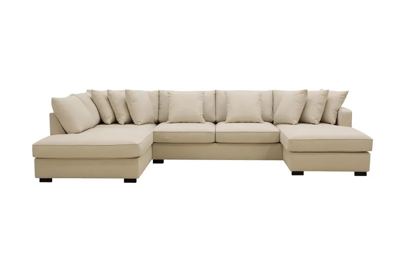 Rossita 5-sits Vänstervänd U-formad Djup Soffa med Divan och Schäslong i Bouclé - Beige - Products - Möbler - Soffa - U-soffa