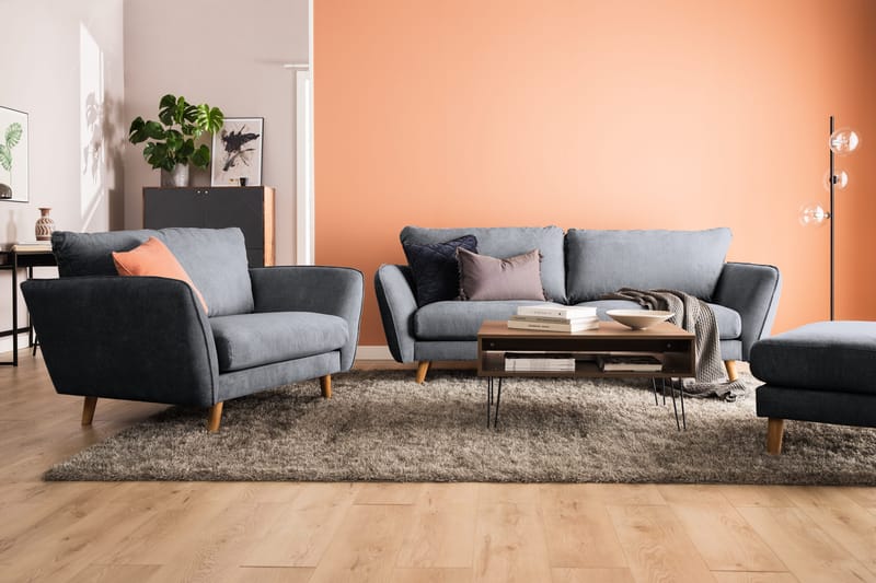 Trend Lyx 2-sits Soffa - Mörkgrå/Ek - Products - Möbler - Soffa - 2 sits soffa