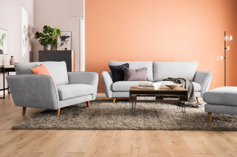 Trend Lyx 2-sits Tygsoffa - Ljusgrå - Products - Möbler - Soffa - 2 sits soffa