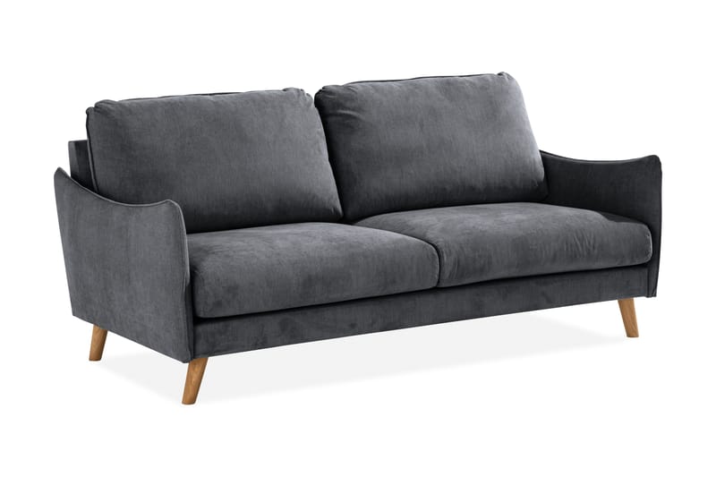 Trend Lyx 3-sits Soffa - Mörkgrå/Ek - Products - Möbler - Soffa - 3 sits soffa