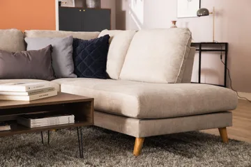 Trend Lyx 4-sits Högervänd U-formad Soffa med Divan och Schäslong i Tyg - Beige - Products - Möbler - Soffa - U-soffa