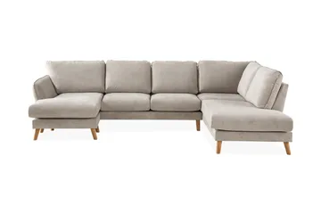 Trend Lyx 4-sits Högervänd U-formad Soffa med Divan och Schäslong i Tyg