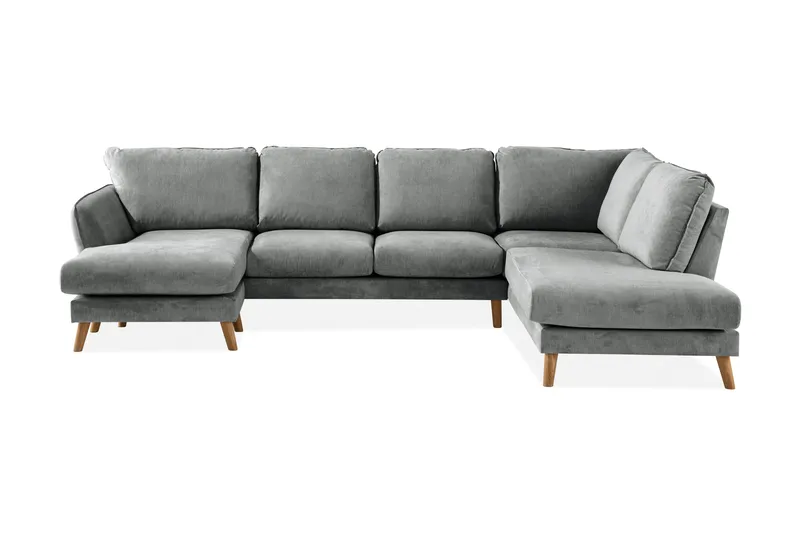 Trend Lyx 4-sits Högervänd U-formad Soffa med Divan och Schäslong i Tyg - Grå - Products - Möbler - Soffa - U-soffa