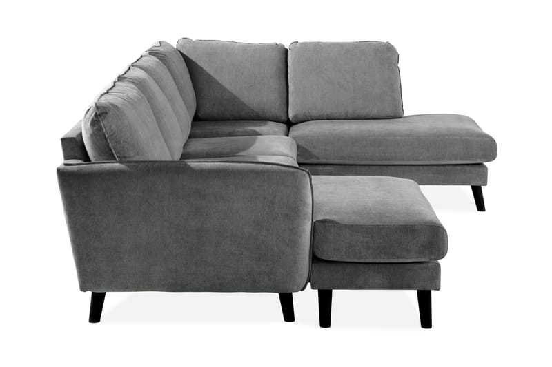 Trend Lyx 4-sits Högervänd U-formad Soffa med Divan och Schäslong i Tyg - Grå - Products - Möbler - Soffa - U-soffa