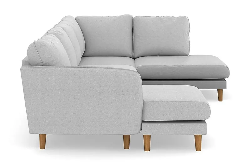 Trend Lyx 4-sits Högervänd U-formad Soffa med Divan och Schäslong i Tyg - Ljusgrå - Products - Möbler - Soffa - U-soffa