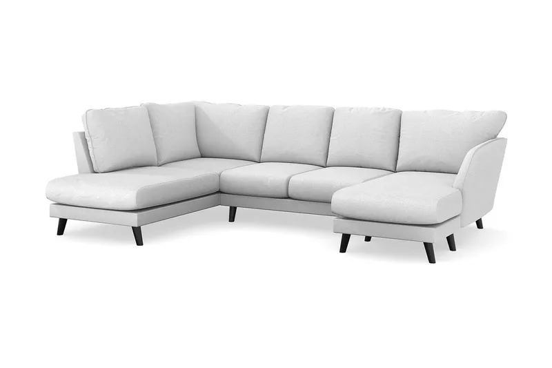 Trend Lyx 4-sits Högervänd U-formad Soffa med Divan och Schäslong i Tyg - Ljusgrå - Products - Möbler - Soffa - U-soffa