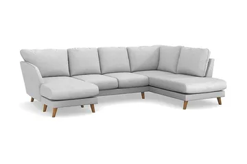 Trend Lyx 4-sits Högervänd U-formad Soffa med Divan och Schäslong i Tyg - Ljusgrå - Products - Möbler - Soffa - U-soffa