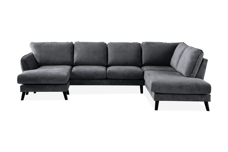 Trend Lyx 4-sits Högervänd U-formad Soffa med Divan och Schäslong i Tyg - Mörkgrå - Products - Möbler - Soffa - U-soffa