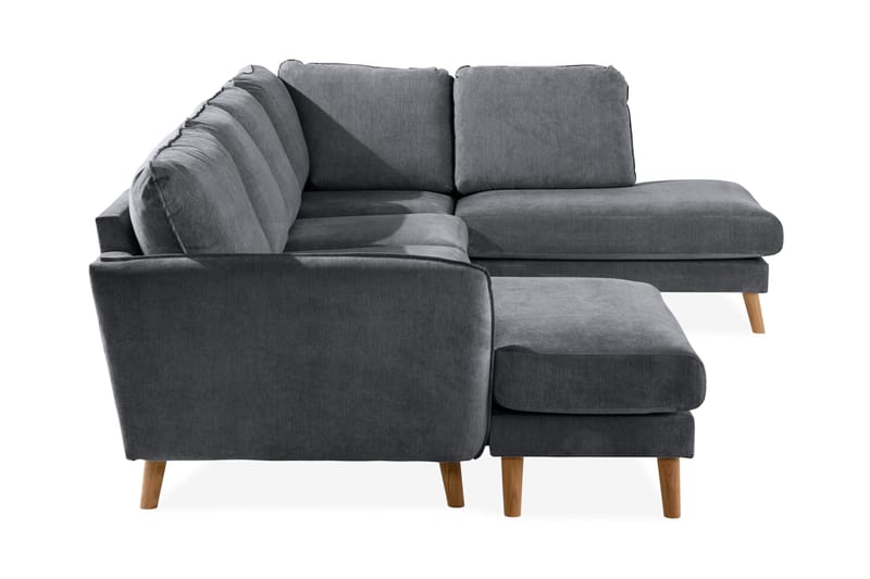 Trend Lyx 4-sits Högervänd U-formad Soffa med Divan och Schäslong i Tyg - Mörkgrå - Products - Möbler - Soffa - U-soffa