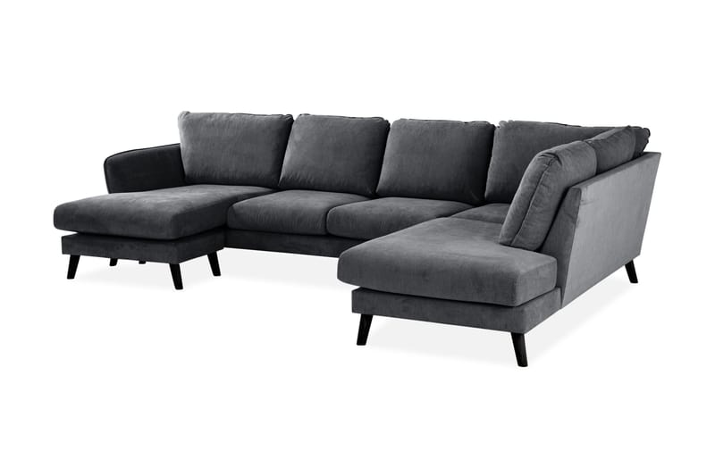 Trend Lyx 4-sits Högervänd U-formad Soffa med Divan och Schäslong i Tyg - Mörkgrå - Products - Möbler - Soffa - U-soffa