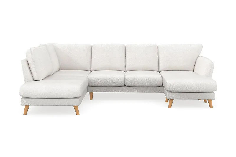 Trend Lyx 4-sits Vänstervänd U-formad Soffa med Divan och Schäslong i Bouclé