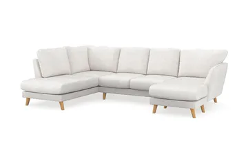 Trend Lyx 4-sits Vänstervänd U-formad Soffa med Divan och Schäslong i Bouclé - Vit - Products - Möbler - Soffa - U-soffa