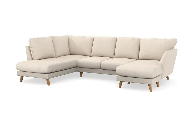Trend Lyx 4-sits Vänstervänd U-formad Soffa med Divan och Schäslong i Manchester - Beige - Products - Möbler - Soffa - U-soffa