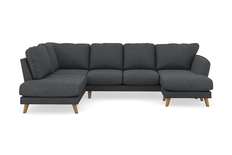 Trend Lyx 4-sits Vänstervänd U-formad Soffa med Divan och Schäslong i Manchester - Mörkgrå - Products - Möbler - Soffa - U-soffa