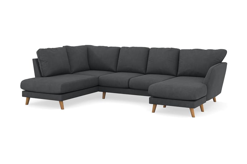 Trend Lyx 4-sits Vänstervänd U-formad Soffa med Divan och Schäslong i Manchester - Mörkgrå - Products - Möbler - Soffa - U-soffa