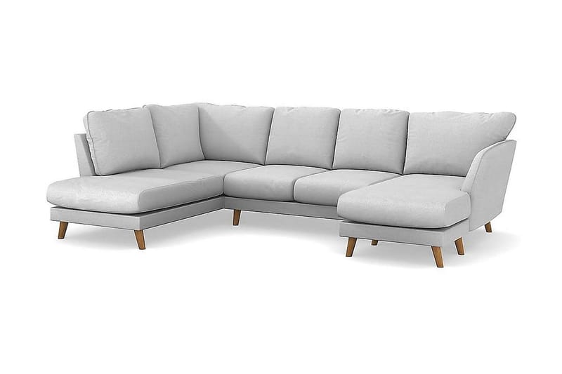 Trend Lyx 4-sits Vänstervänd U-formad Soffa med Divan och Schäslong i Tyg - Ljusgrå - Products - Möbler - Soffa - U-soffa