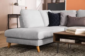 Trend Lyx 4-sits Vänstervänd U-formad Soffa med Divan och Schäslong i Tyg - Ljusgrå - Products - Möbler - Soffa - U-soffa