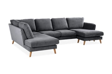 Trend Lyx 4-sits Vänstervänd U-formad Soffa med Divan och Schäslong i Tyg - Mörkgrå - Products - Möbler - Soffa - U-soffa