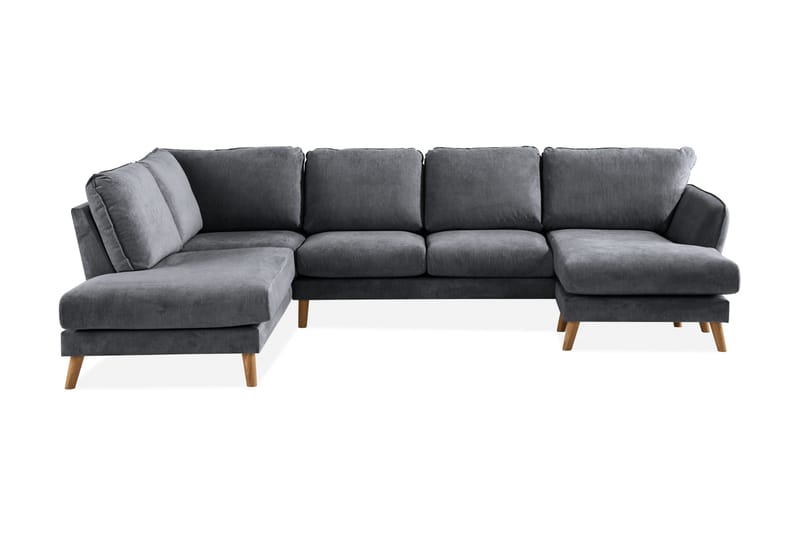 Trend Lyx 4-sits Vänstervänd U-formad Soffa med Divan och Schäslong i Tyg - Mörkgrå - Products - Möbler - Soffa - U-soffa