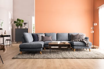 Trend Lyx 4-sits Vänstervänd U-formad Soffa med Divan och Schäslong i Tyg - Mörkgrå - Products - Möbler - Soffa - U-soffa